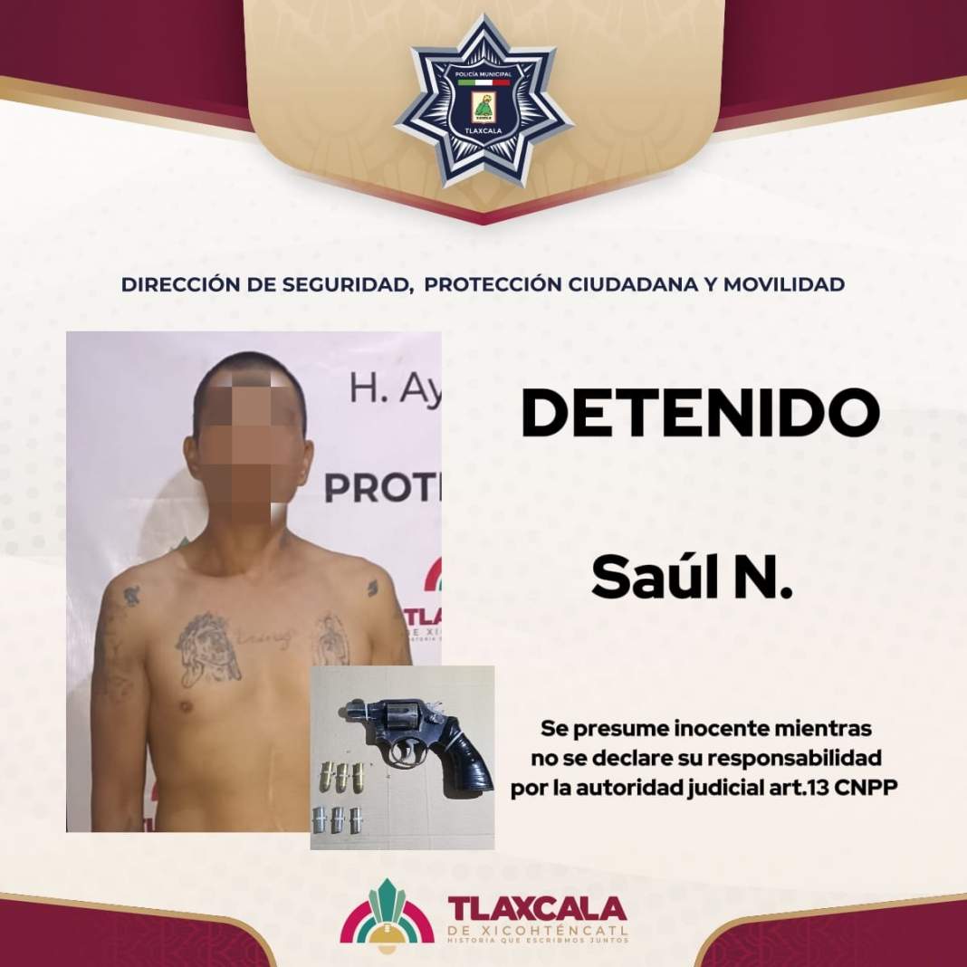 Detienen a Saúl N. por disparos en iglesia de San Esteban Tizatlán, Tlaxcala
