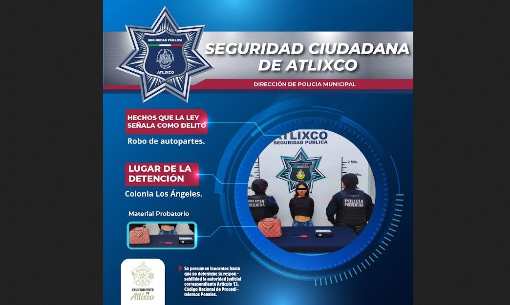 Detención por intento de robo moviliza a policías en Atlixco