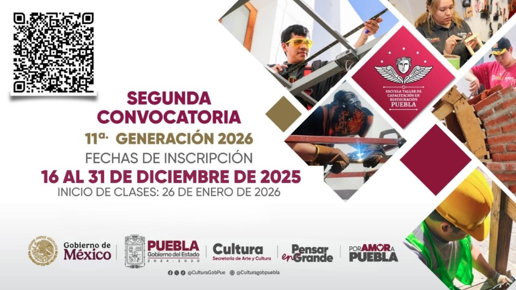 Nueva oportunidad para aprender oficios y cuidar el patrimonio de Puebla