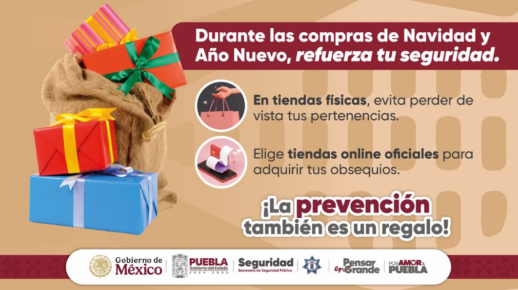SSP pide extremar precauciones durante compras navideñas en Puebla