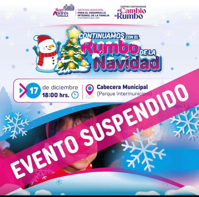 Reprograman actividades decembrinas en San Andrés Cholula por falta de condiciones para su difusión