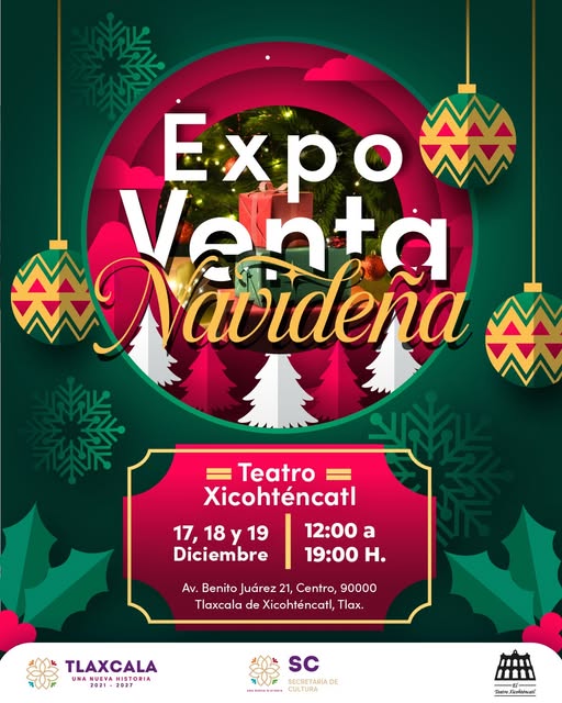 Expo Venta Navideña en el Teatro Xicohténcatl impulsa arte local en Tlaxcala
