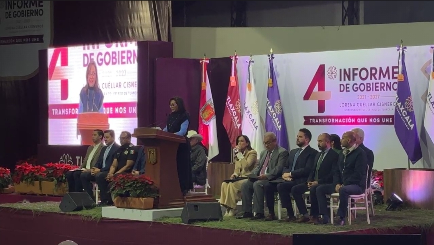 Reconoce Lorena Cuéllar a Gobierno de Huamantla durante presentación de informe