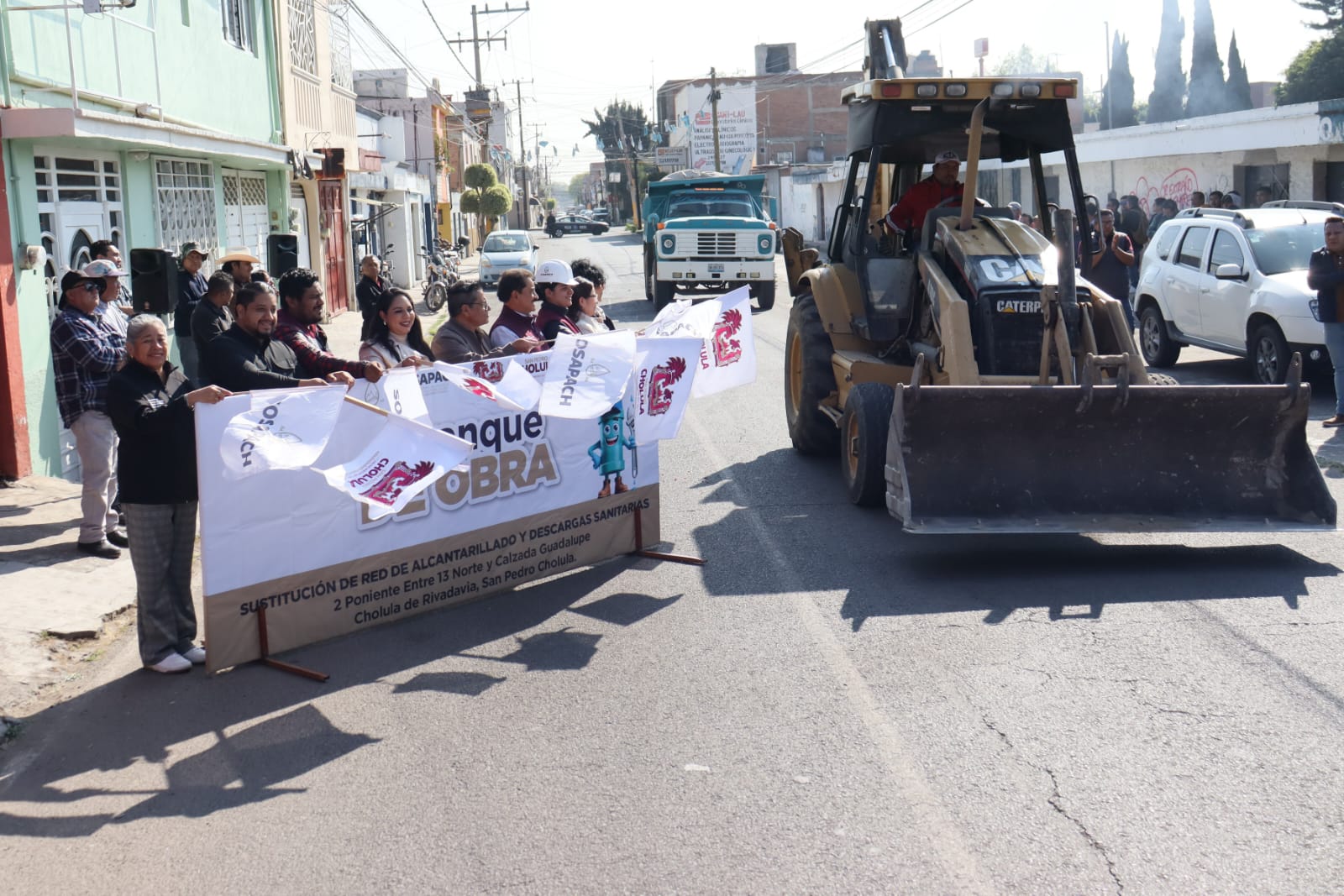 Gobierno de Cholula y SOSAPACH impulsan obra clave de infraestructura sanitaria