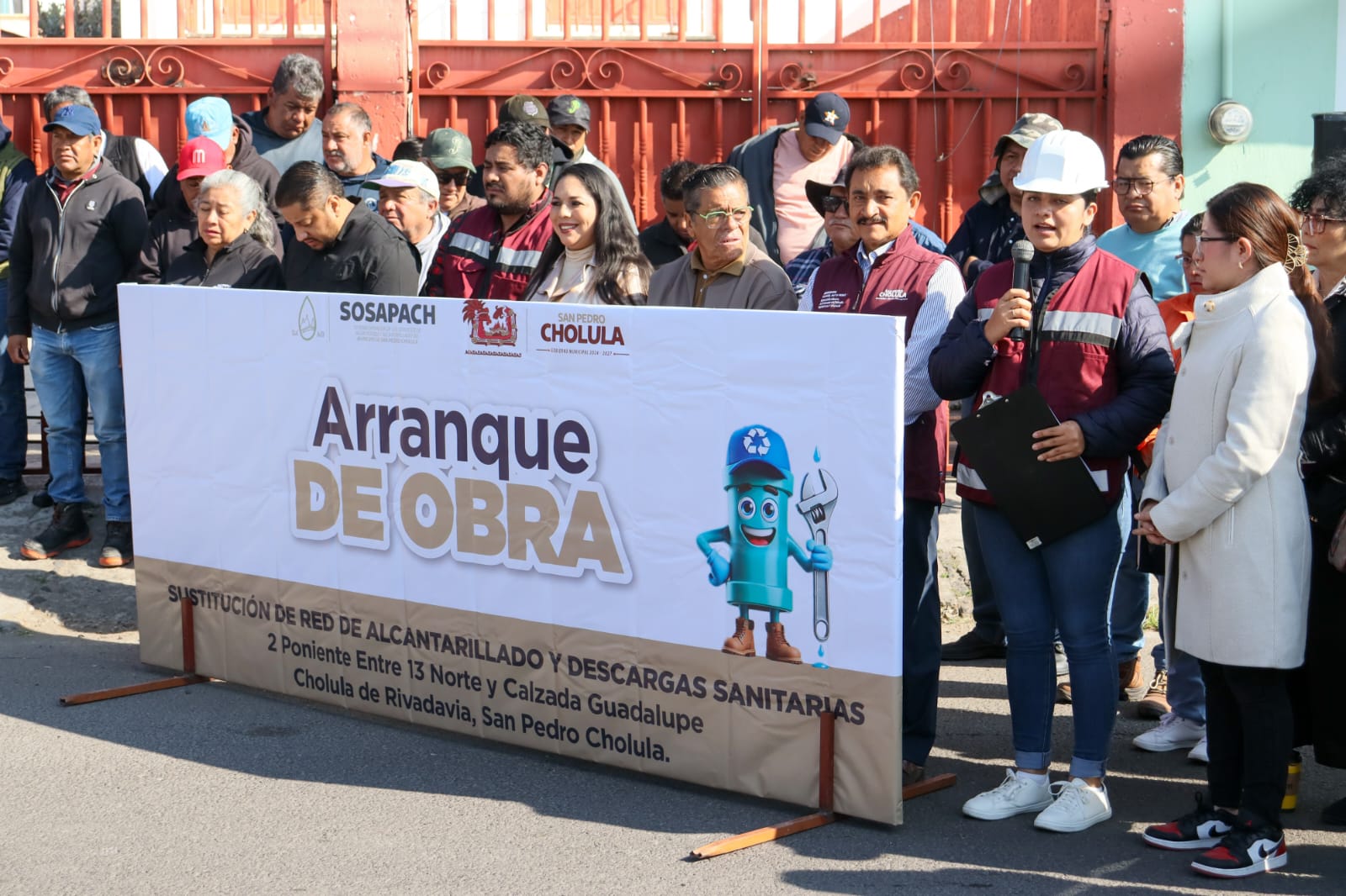 Gobierno de Cholula y SOSAPACH impulsan obra clave de infraestructura sanitaria