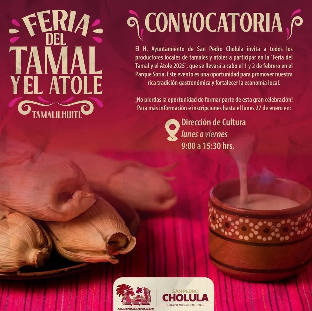 San Pedro Cholula lanza invitación a compartir el sabor del tamal a productores cholultecas
