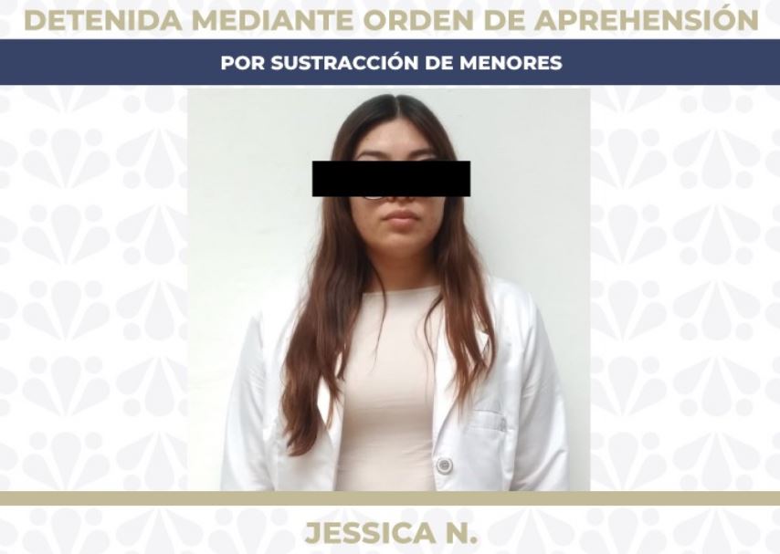 Fiscalía de Puebla detiene a Jessica N. por sustracción de menores