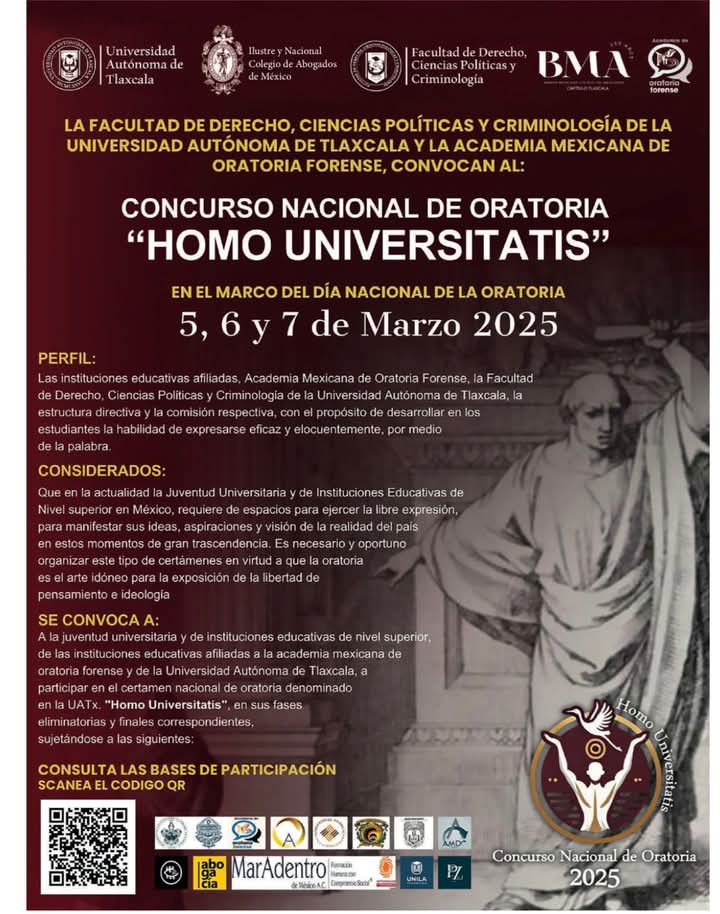 La UATx albergará el concurso nacional de oratoria "Homo Universitatis"