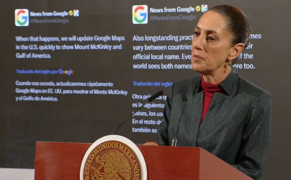 Claudia Sheinbaum enviará carta a Google para aclarar el cambio de nombre del Golfo de México
