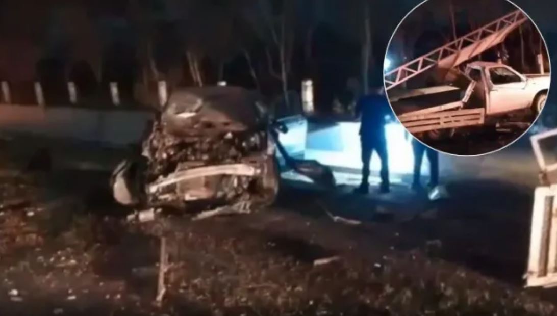 Fuerte choque con volcadura en la autopista a Reynosa