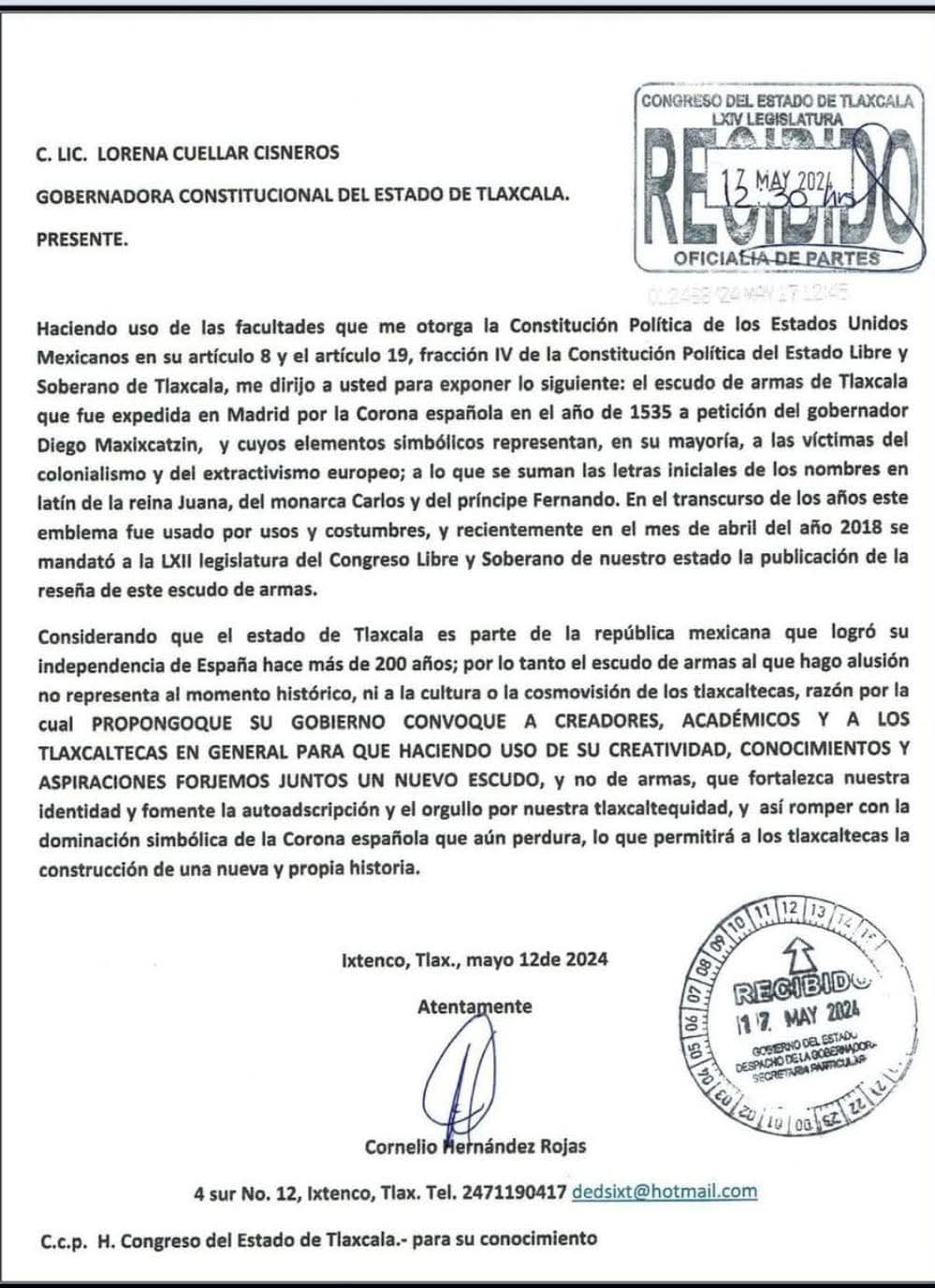 Por contener elementos españoles, piden modificar el escudo de Tlaxcala