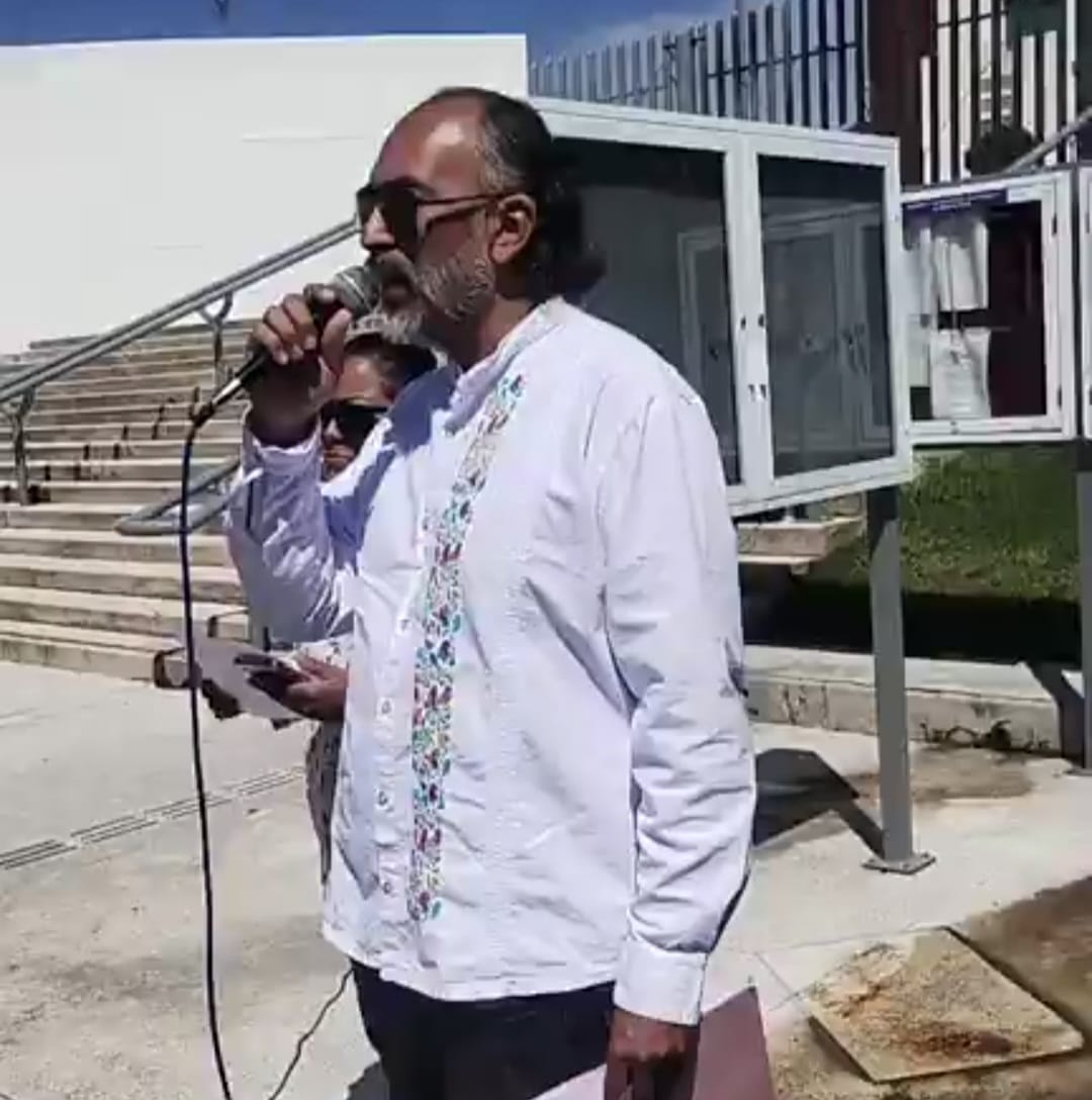 Denuncian criminalización de activistas en Xoxtla frente al Poder Judicial de Puebla