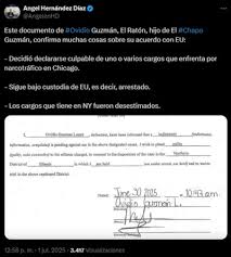 Ovidio Guzmán se declarará culpable en Chicago el 9 de julio