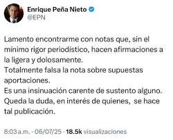 Peña Nieto niega sobornos de 25 mdd ligados a caso Pegasus