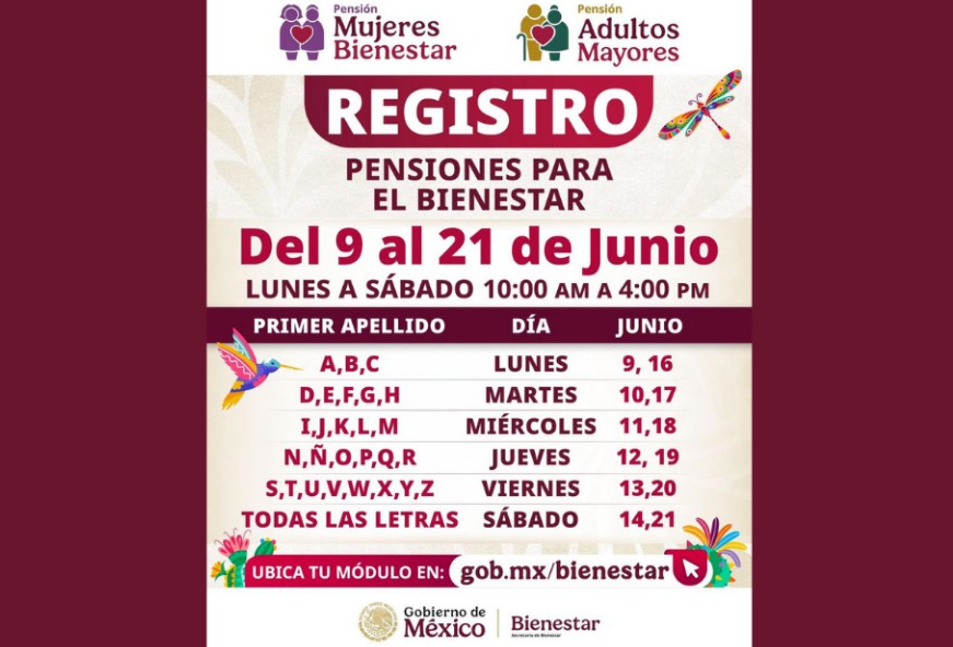 Inicia el registro a pensiones para mujeres de 63 años y adultos mayores