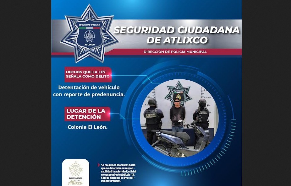 Aseguran motoneta con pre-denuncia de robo en colonia El León
