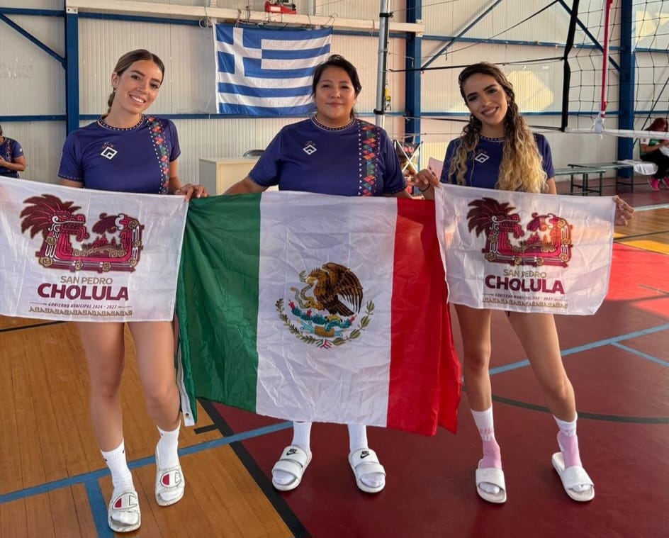 Entrenadoras de cachibol de San Pedro Cholula logran tercer lugar internacional en Grecia