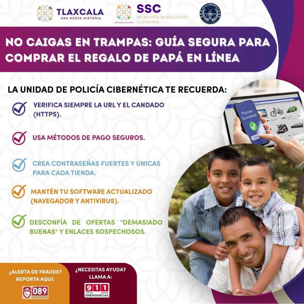 Evita fraudes en línea este Día del Padre con consejos de la SSC Tlaxcala