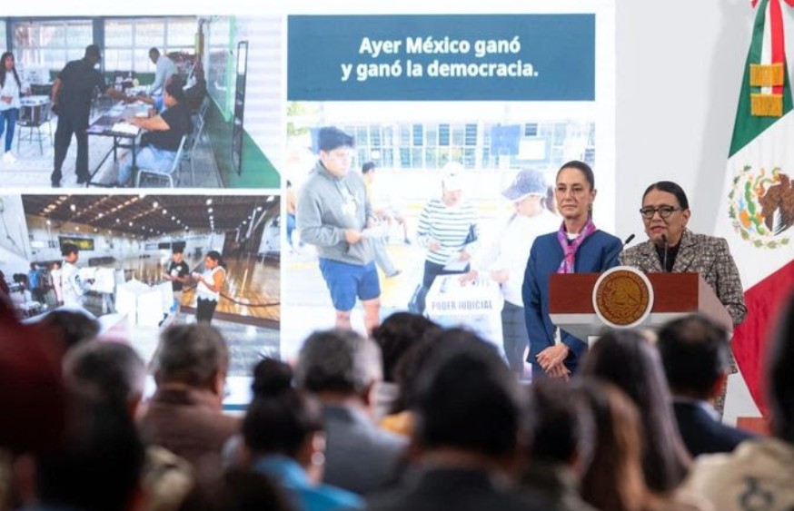 Sheinbaum celebra histórica elección del Poder Judicial en México