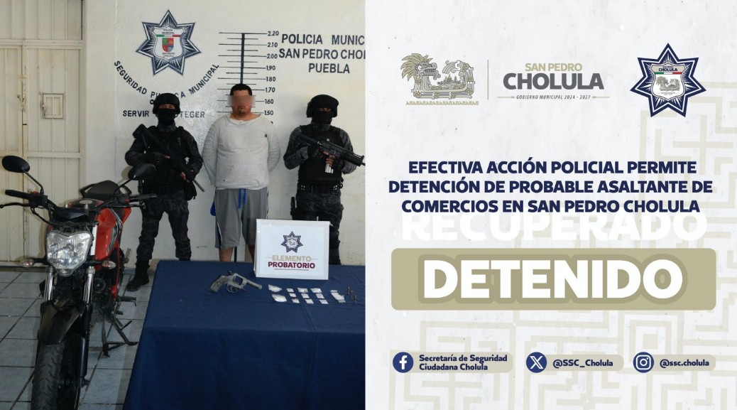 Detienen a presunto ladrón tras persecución en Cuautlancingo