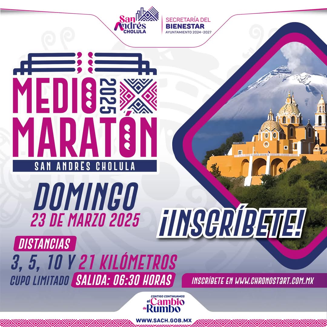 Medio Maratón Equinoccio y Espectáculo de Lucha Libre en San Andrés Cholula