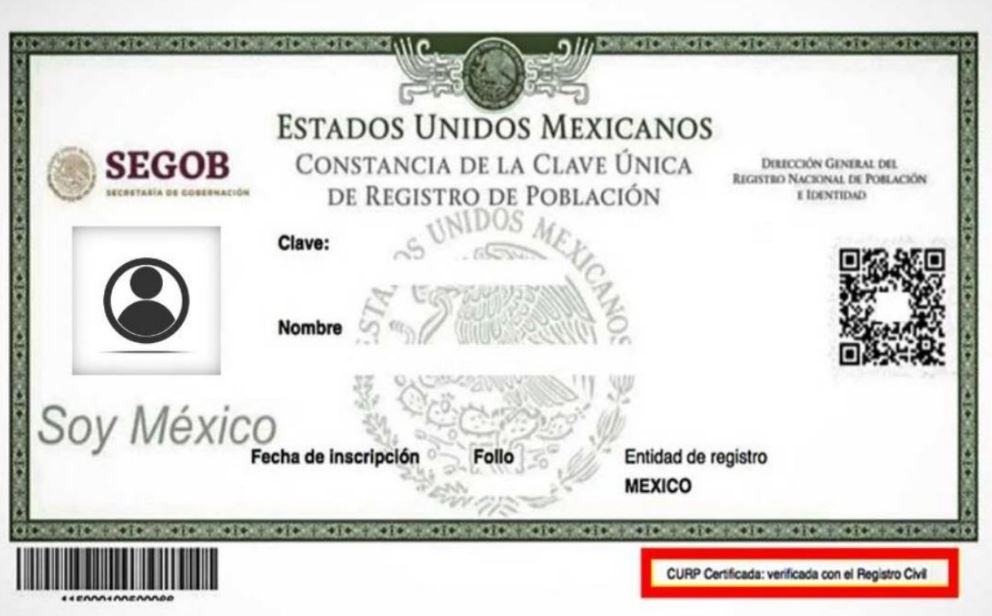 CURP con foto y huella: una medida de seguridad