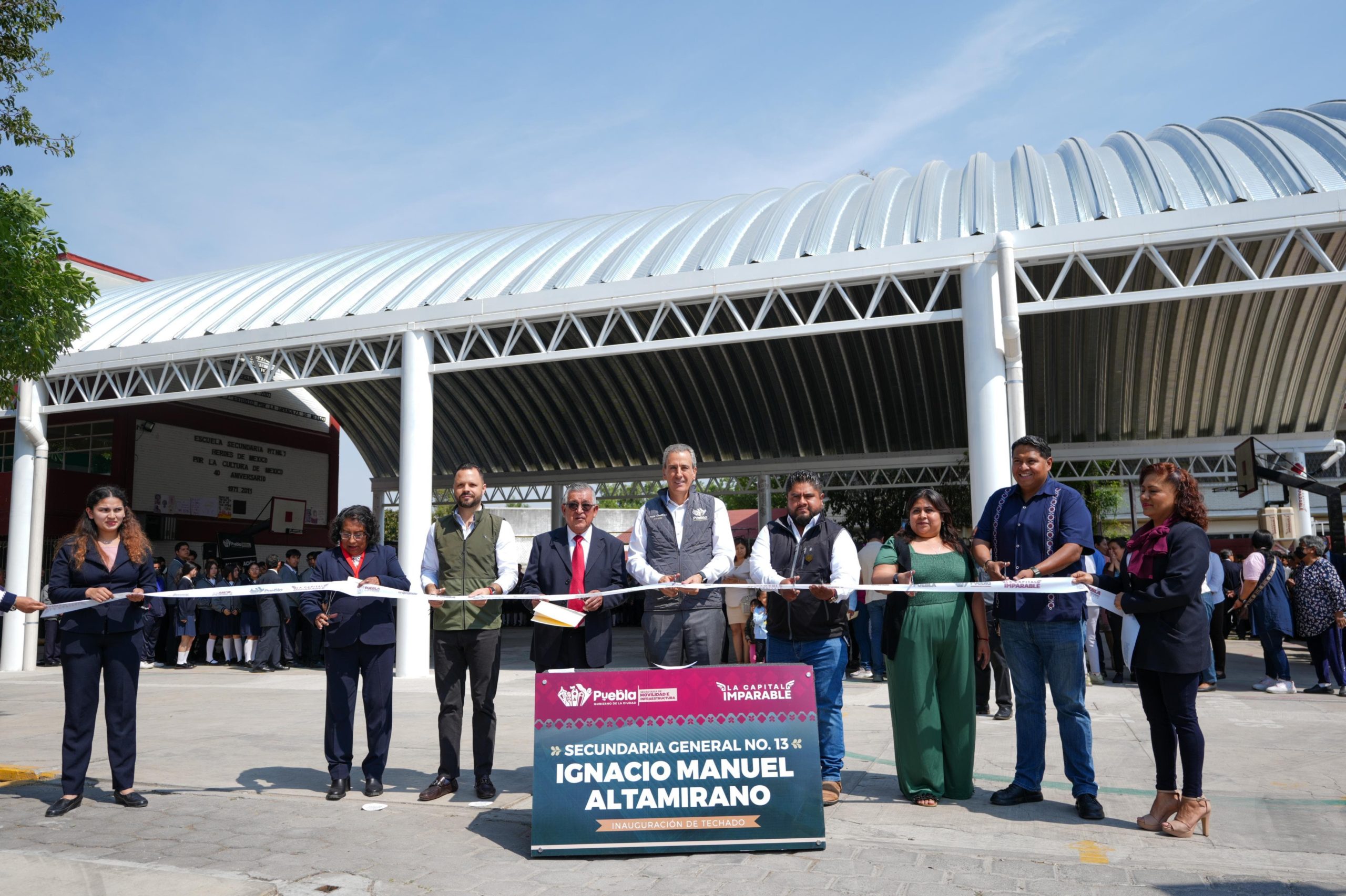 Entrega de techado escolar en la Secundaria General No. 13 Ignacio Manuel Altamirano beneficia a más de 480 estudiantes