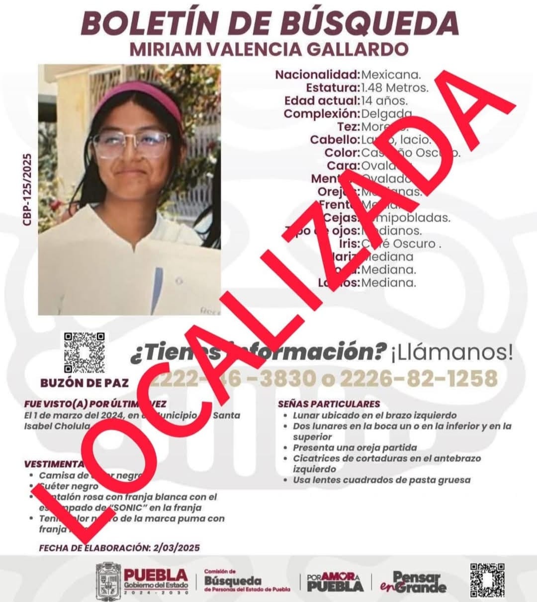Localizan a Miriam y Victoria desaparecidas en Santa Isabel Cholula
