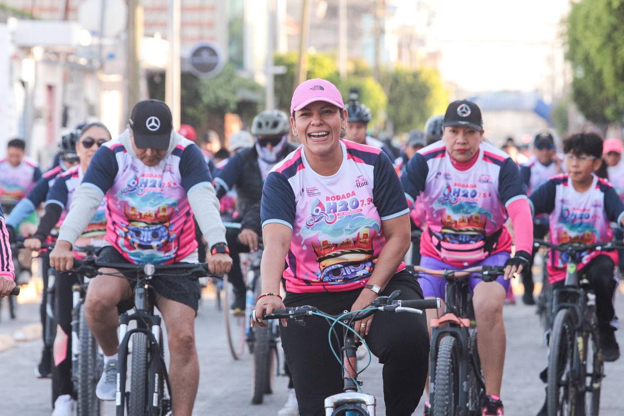 Encabeza Lupita Cuautle "Rodada H2O" en San Andrés Cholula