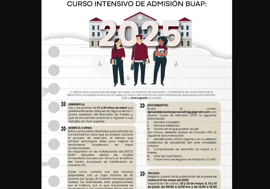 Impulsan acceso educativo con cursos gratuitos de admisión a la BUAP