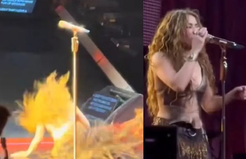 Shakira se cae durante concierto en Montreal y su reacción conmueve