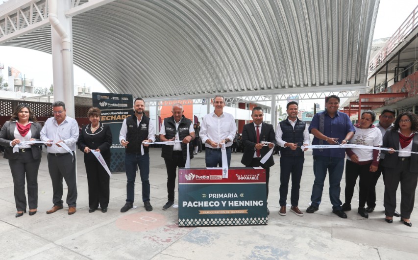 Inauguran techado escolar con sistema pluvial en Santa María