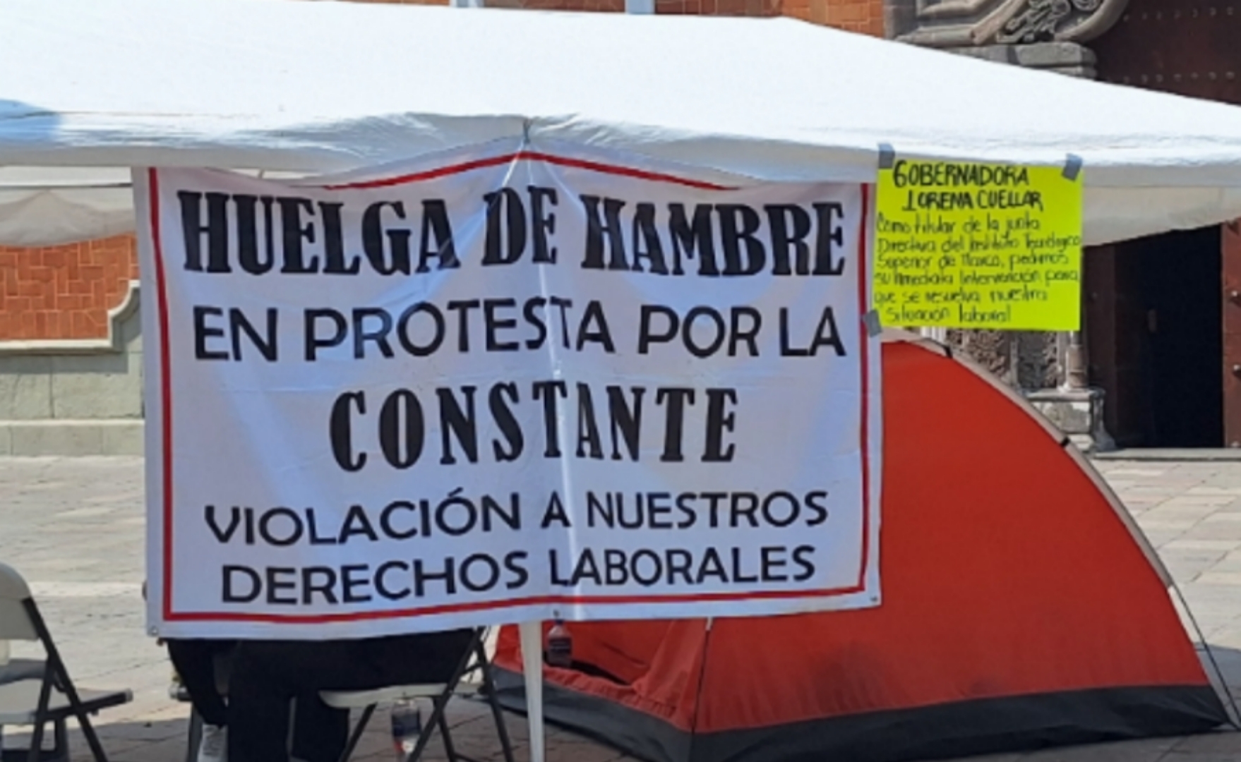 Sufre "bajón" docente en huelga de hambre, Gobernadora ignora demandas