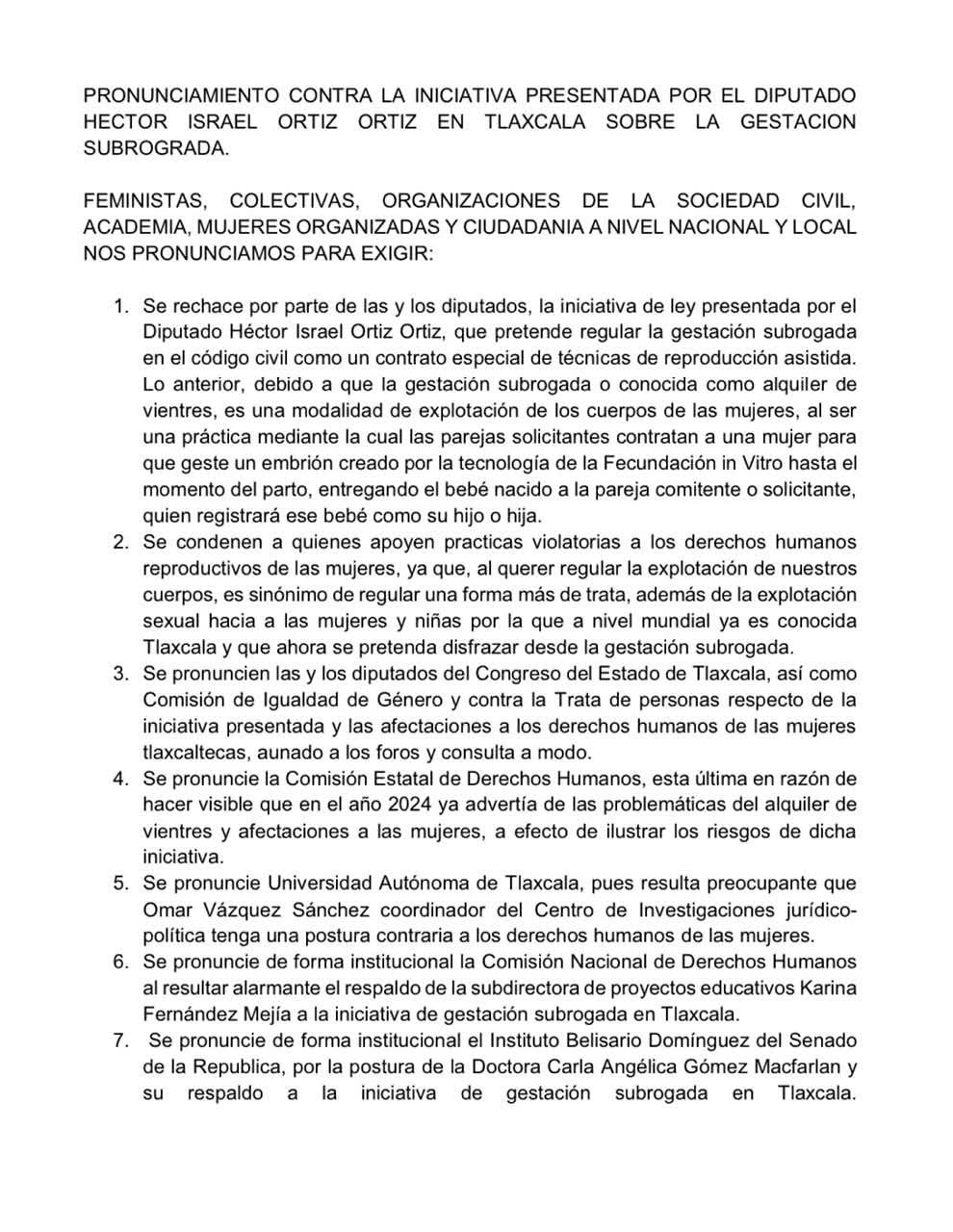 Feministas se oponen a iniciativa para la regulación de la gestación subrogada
