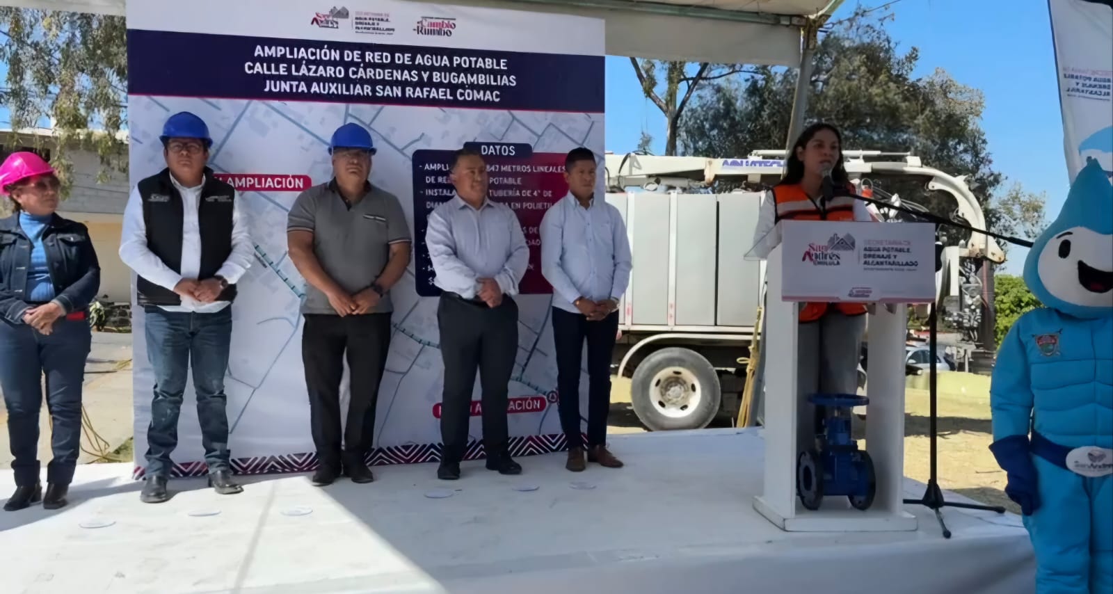 Guadalupe Cuautle inicia obra histórica de agua potable que beneficiará a más de mil sanandreseños