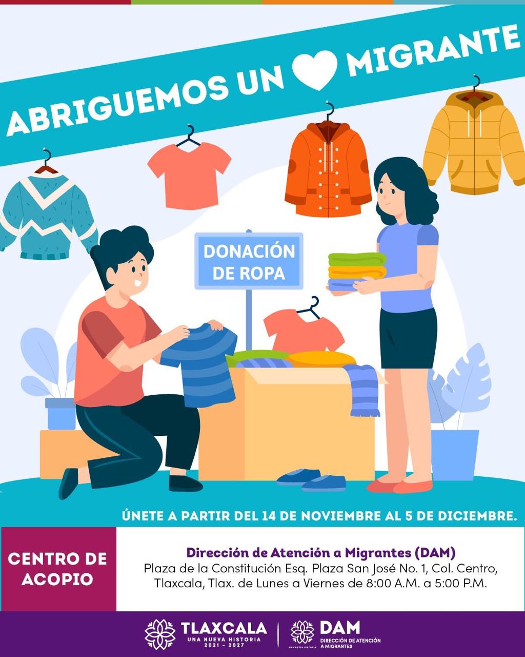 Tlaxcala lanza colecta urgente para ayudar a migrantes que sufren el frío