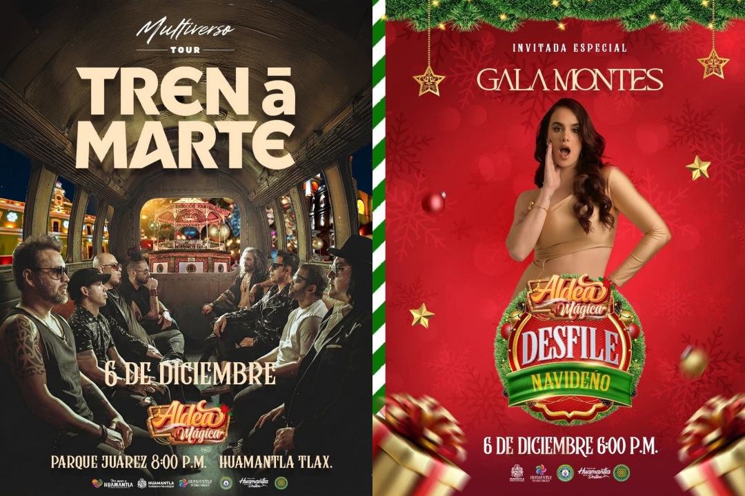 Festeja Huamantla inicio de temporada navideña con Tren a Marte y Gala Montes