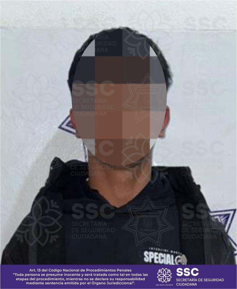 Cae joven armado con granadas y vehículo robado en Tlaxcala