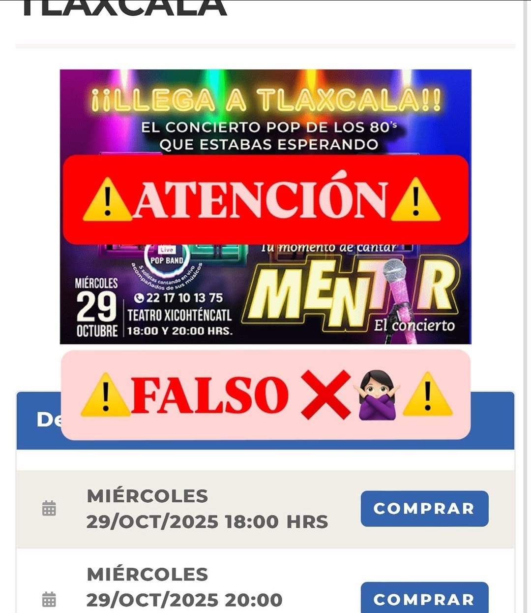 Por eso se llama "Mentiras": advierte Secretaría de Cultura por espectáculo falso