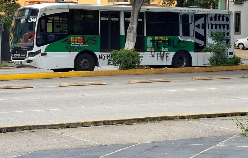 Unidades de RUTA Puebla afectadas por vandalismo
