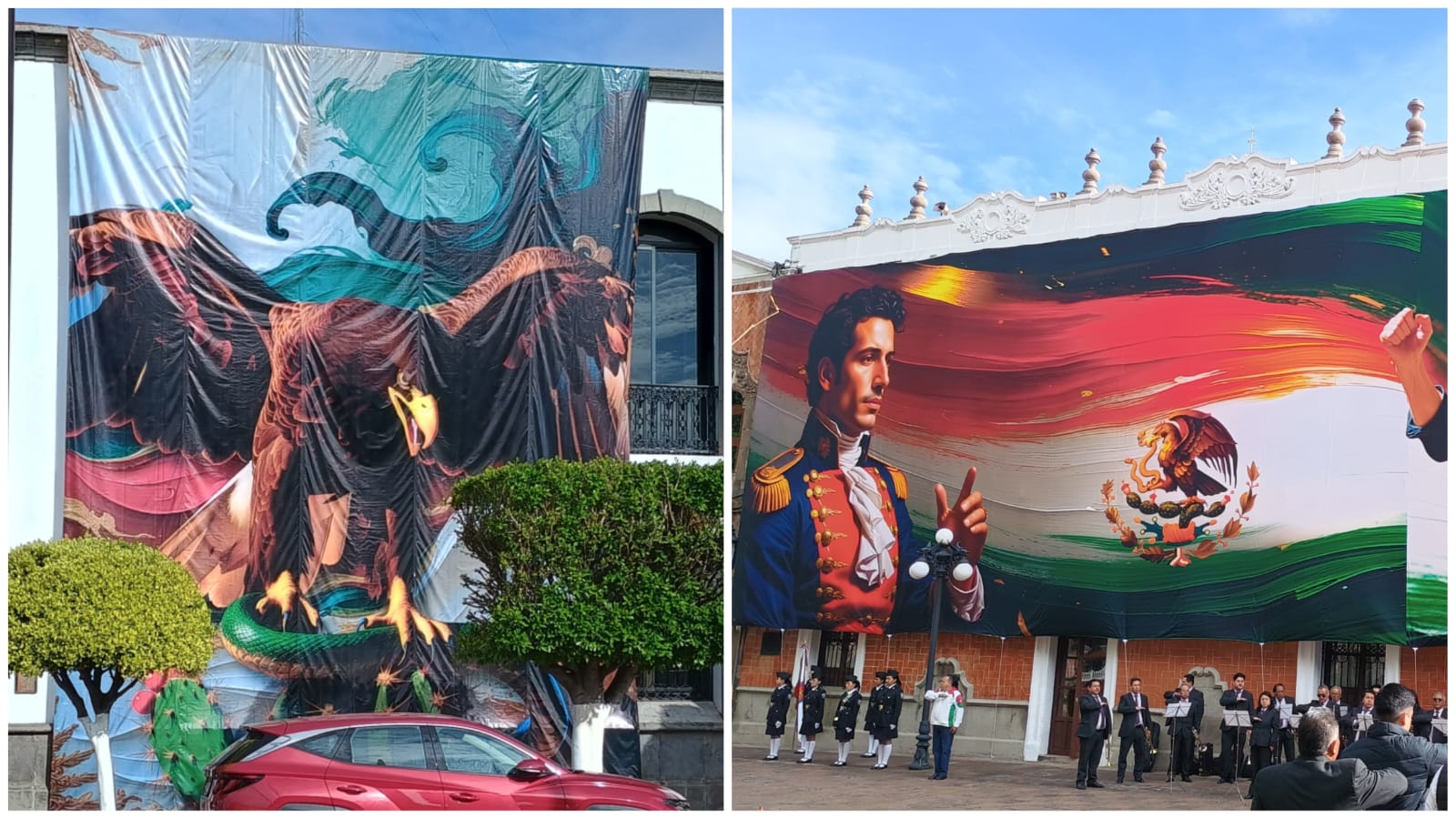 Tlaxcala corrige errores en adornos patrios en edificios emblemáticos