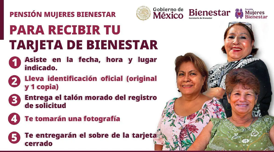 Entrega de tarjetas Mujeres Bienestar a mujeres de 60 a 64 años en Tlaxcala