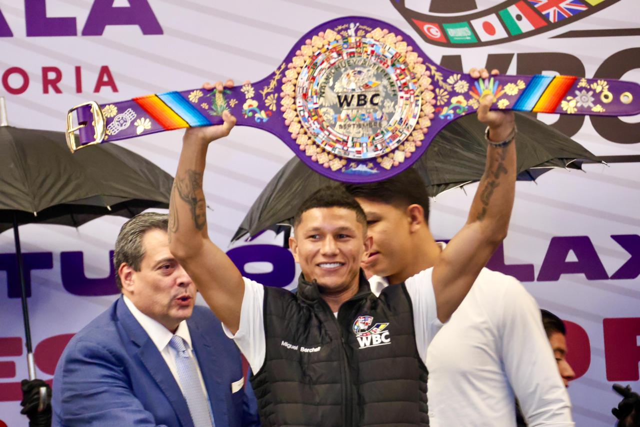 Cinturón “Nahui Huey Altepemeh”: Arte tlaxcalteca brilla en pelea Canelo vs Crawford