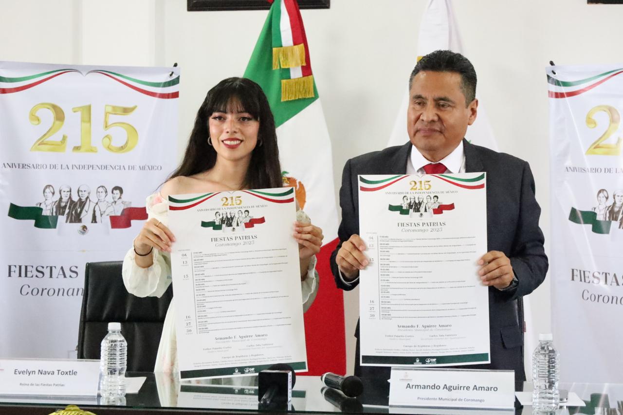 Presenta Armando Aguirre a la Reina de las Fiestas Patrias Coronango 2025