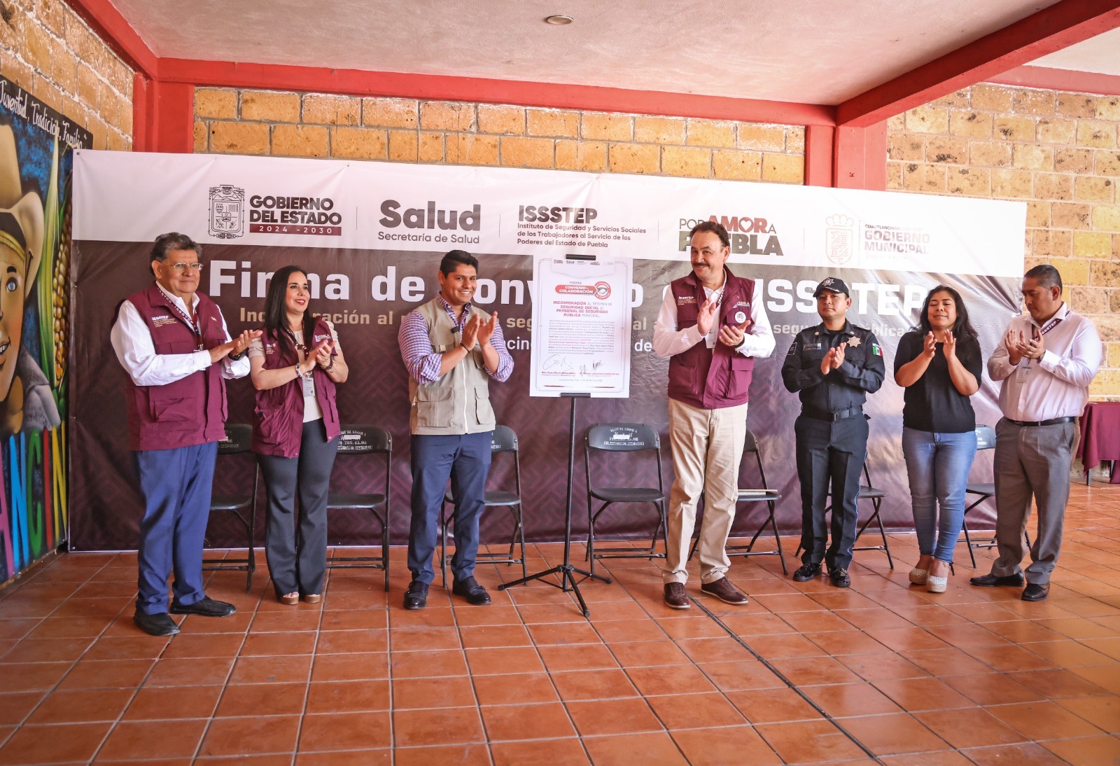 Convenio histórico con el ISSSTEP dignificará a policías y sus familias