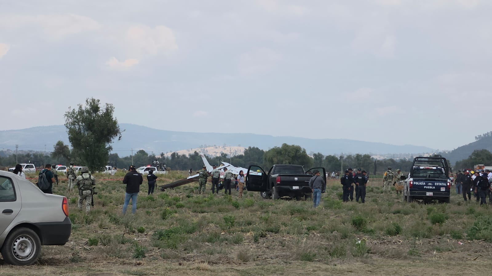 Avionetazo en Huejotzingo deja cuatro personas fallecidas 