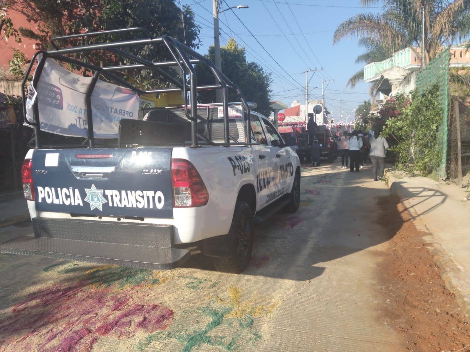 Refuerzan operativo vial en Coronango durante festividades religiosas