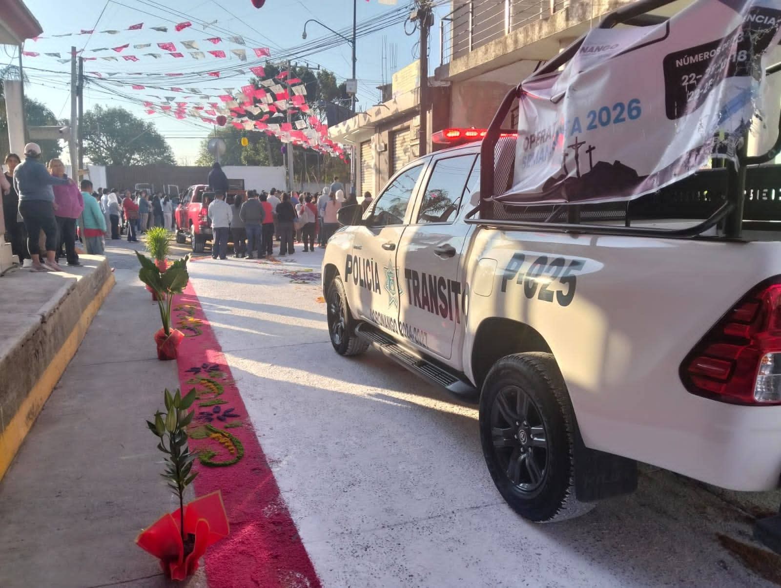 Refuerzan operativo vial en Coronango durante festividades religiosas