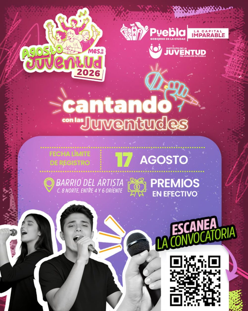 Jóvenes cantantes tendrán una oportunidad para mostrar su talento en concurso del Ayuntamiento de Puebla
