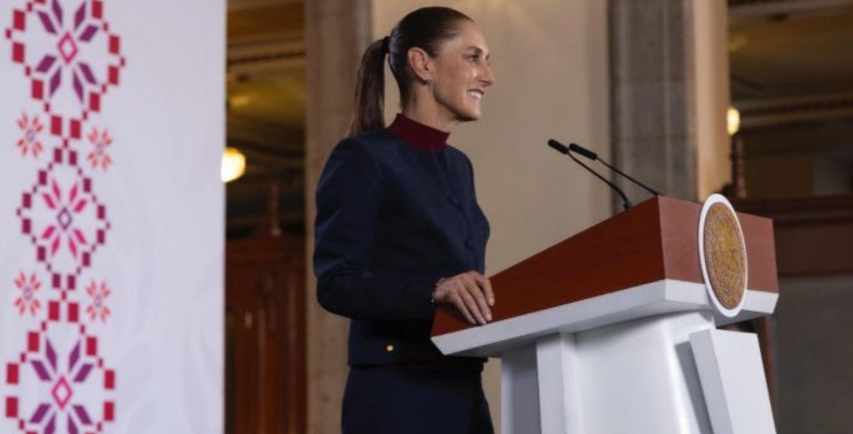 Claudia Sheinbaum durante la conferencia matutina.